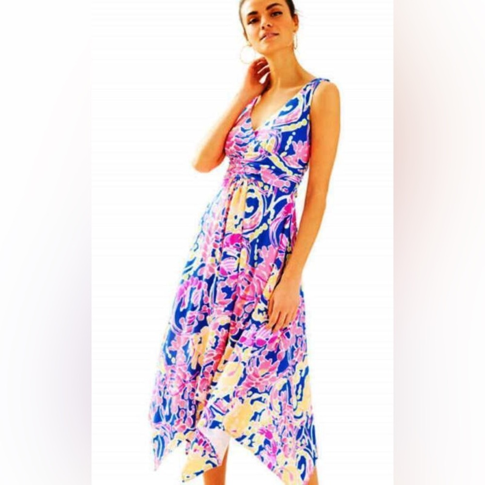 Lilly Pulitzer SLOANE MIDI SHIFT DRESS SIZE L